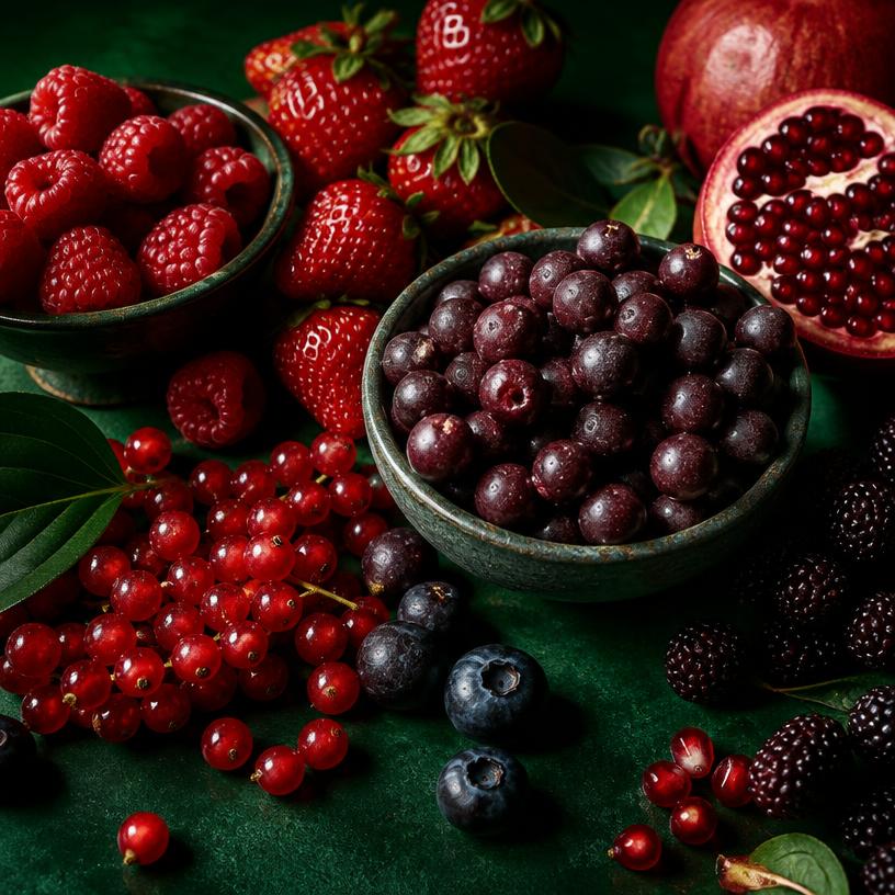 Frutos rojos y superfrutas orgánicas