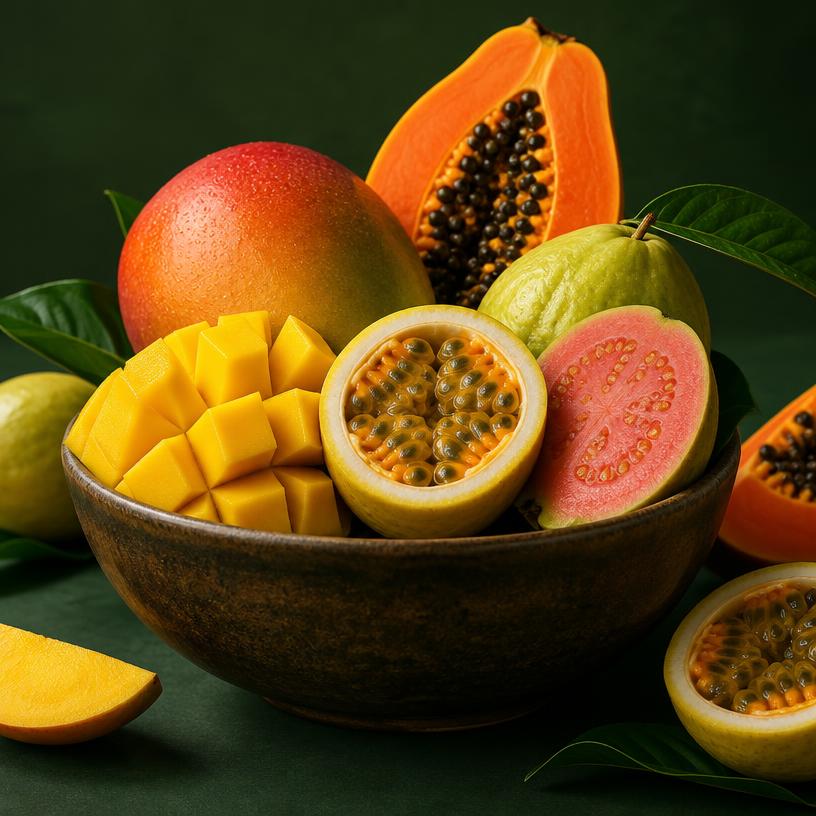 Selección de frutas tropicales frescas